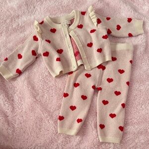 Adorable Heart Pattern Kids Matching Set